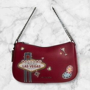 ***For Kaglione ***Michael Kors Red Shoulder Bag with Las Vegas Motif NWT